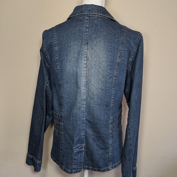 Coldwater Creek Denim Jacket Jean Blazer M - Picture 2 of 6